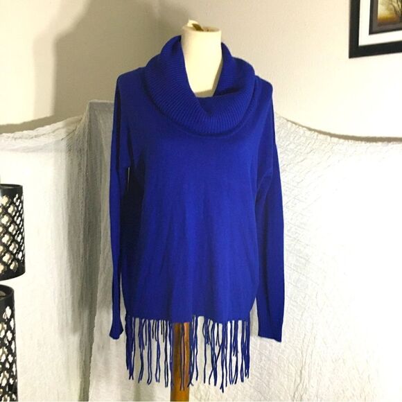 Michael Kors Royal Blue Fringed Sweater XS - Picture 1 of 10